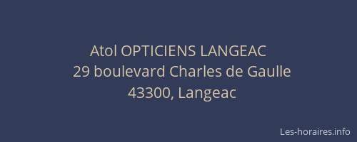 Atol OPTICIENS LANGEAC