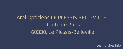 Atol Opticiens LE PLESSIS BELLEVILLE