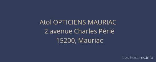Atol OPTICIENS MAURIAC