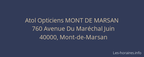 Atol Opticiens MONT DE MARSAN
