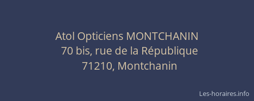 Atol Opticiens MONTCHANIN