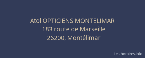 Atol OPTICIENS MONTELIMAR