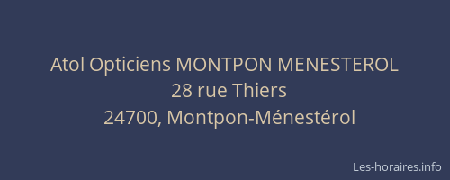Atol Opticiens MONTPON MENESTEROL
