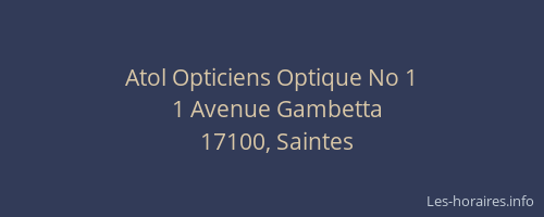 Atol Opticiens Optique No 1