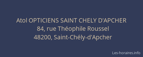 Atol OPTICIENS SAINT CHELY D'APCHER