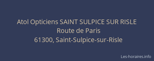 Atol Opticiens SAINT SULPICE SUR RISLE