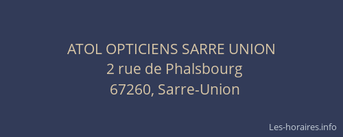 ATOL OPTICIENS SARRE UNION