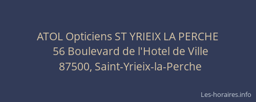 ATOL Opticiens ST YRIEIX LA PERCHE