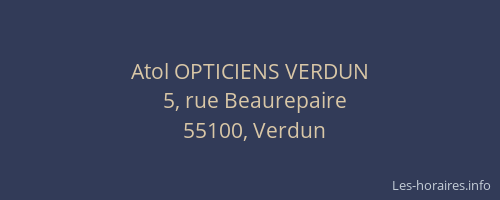 Atol OPTICIENS VERDUN