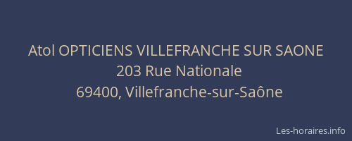 Atol OPTICIENS VILLEFRANCHE SUR SAONE