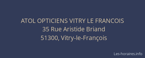 ATOL OPTICIENS VITRY LE FRANCOIS