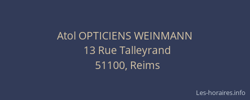 Atol OPTICIENS WEINMANN