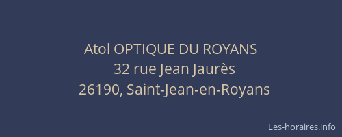 Atol OPTIQUE DU ROYANS