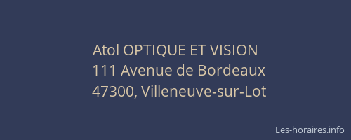 Atol OPTIQUE ET VISION