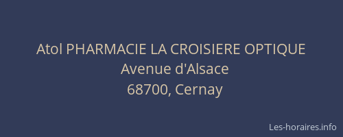 Atol PHARMACIE LA CROISIERE OPTIQUE