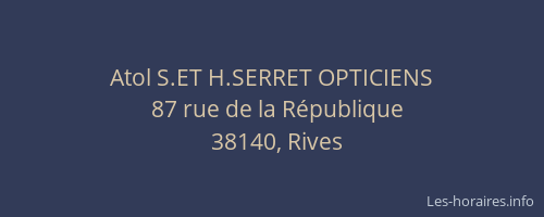 Atol S.ET H.SERRET OPTICIENS