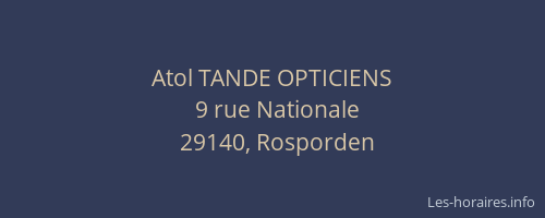 Atol TANDE OPTICIENS