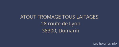 ATOUT FROMAGE TOUS LAITAGES