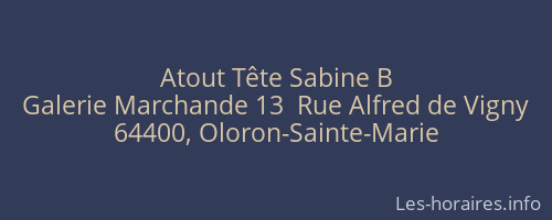Atout Tête Sabine B