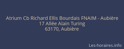 Atrium Cb Richard Ellis Bourdais FNAIM - Aubière