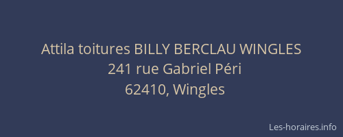 Attila toitures BILLY BERCLAU WINGLES