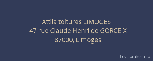 Attila toitures LIMOGES
