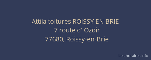 Attila toitures ROISSY EN BRIE