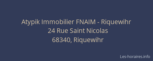 Atypik Immobilier FNAIM - Riquewihr