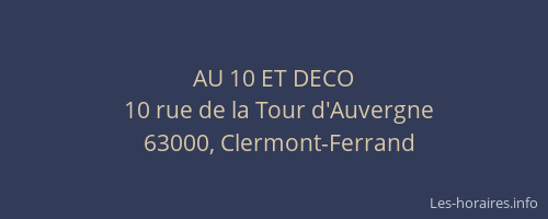 AU 10 ET DECO