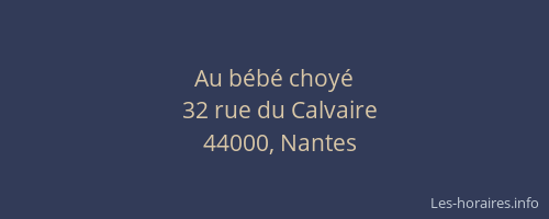 Au bébé choyé