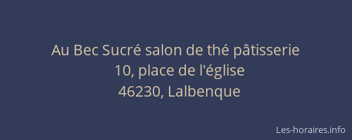 Au Bec Sucr&eacute; salon de th&eacute; p&acirc;tisserie