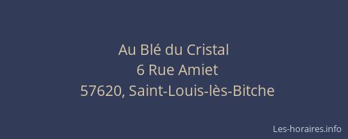 Au Bl&eacute; du Cristal
