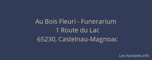 Au Bois Fleuri - Funerarium