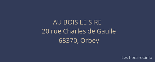 AU BOIS LE SIRE