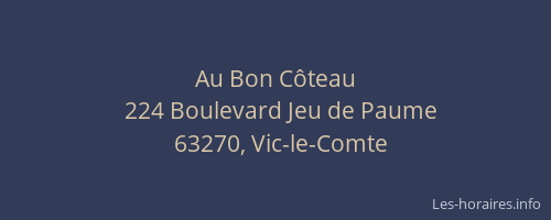 Au Bon Côteau
