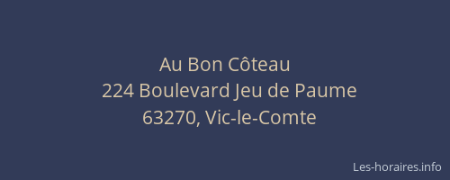 Au Bon C&ocirc;teau