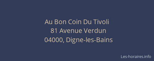Au Bon Coin Du Tivoli