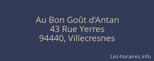 Au Bon Goût d'Antan