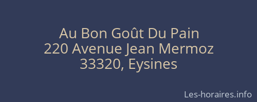 Au Bon Goût Du Pain