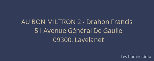 AU BON MILTRON 2 - Drahon Francis