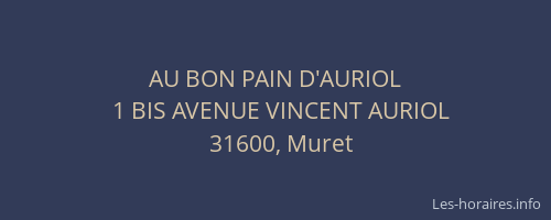 AU BON PAIN D'AURIOL