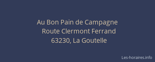 Au Bon Pain de Campagne