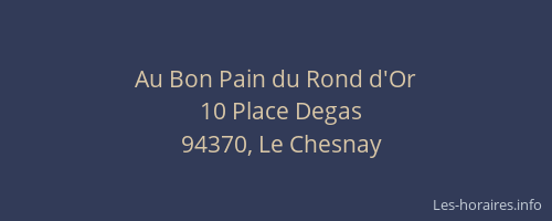 Au Bon Pain du Rond d'Or