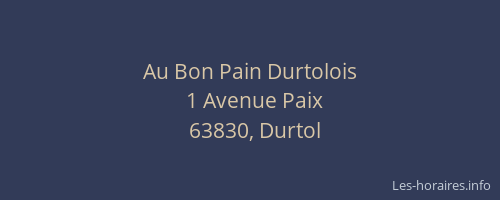 Au Bon Pain Durtolois