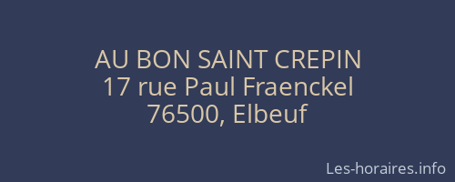 AU BON SAINT CREPIN