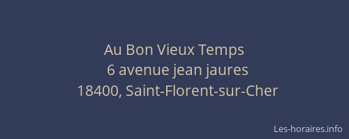 Au Bon Vieux Temps