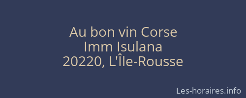 Au bon vin Corse