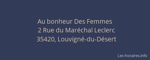 Au bonheur Des Femmes