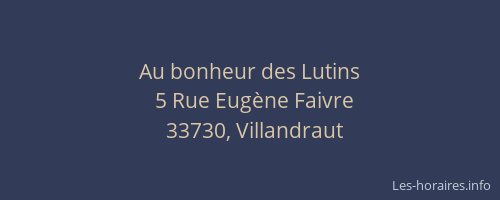 Au bonheur des Lutins