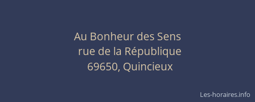 Au Bonheur des Sens